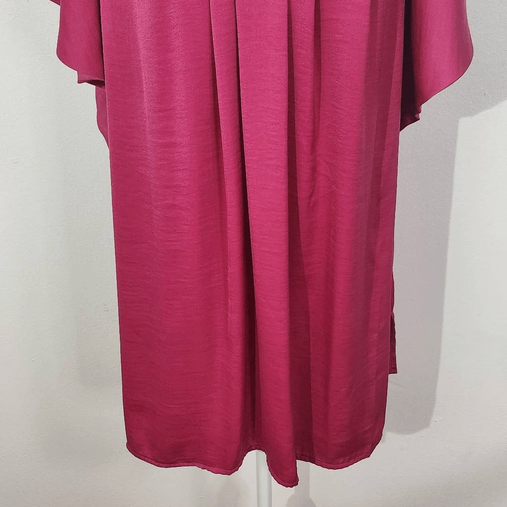 Ava & Viv Hot Pink Blouse Size 1X Plus Size Pink Top with Flowy Sleeves