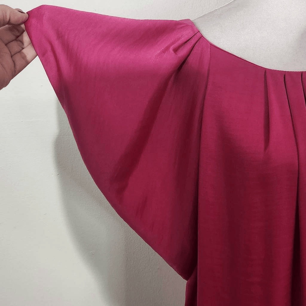 Ava & Viv Hot Pink Blouse Size 1X Plus Size Pink Top with Flowy Sleeves