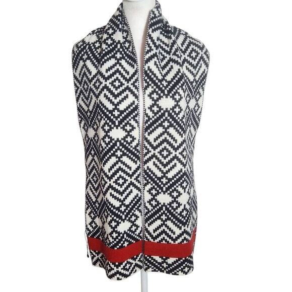 Tommy Hilfiger Black and Red Knit Scarf NWOT One Size Preppy Winter Scarf