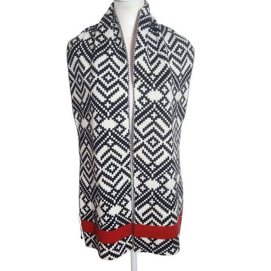 Tommy Hilfiger Black and Red Knit Scarf NWOT One Size Preppy Winter Scarf