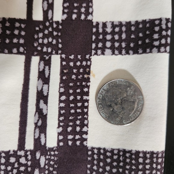 J. McLaughlin Cream Plaid Blouse Size Medium Women's Plaid Top