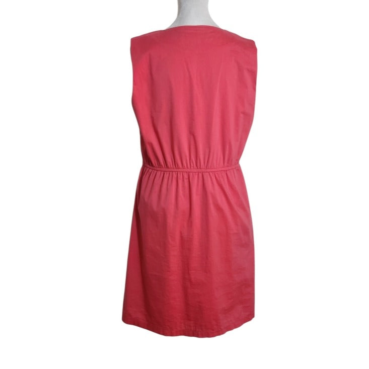 C. Luce Coral Pink Sleeveless Mini Dress with Ruffle and Tie Detail Size Large