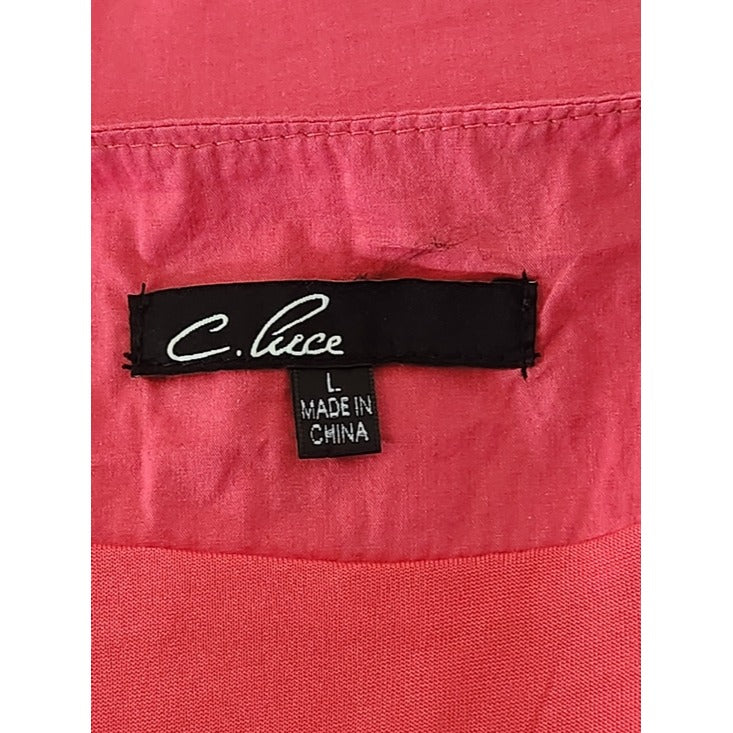 C. Luce Coral Pink Sleeveless Mini Dress with Ruffle and Tie Detail Size Large
