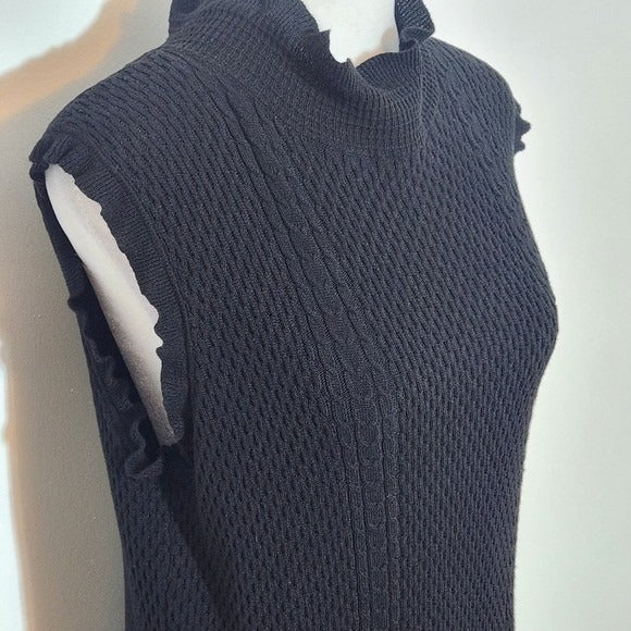 Endless Rose Black Sleeveless Knit Dress Size Large Black Knit Mini Dress