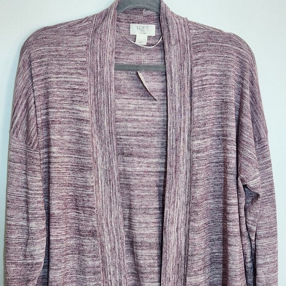 LOFT Outlet Heather Purple Open Front Cardigan Size XL NWT