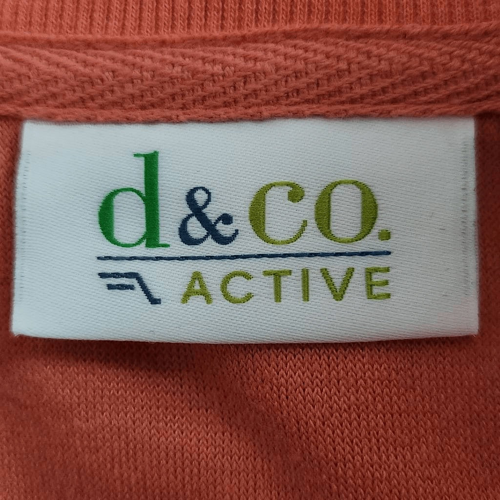 D&Co. Orange Half-Zip Top Size Medium Orange Knit Terry Cloth Pullover