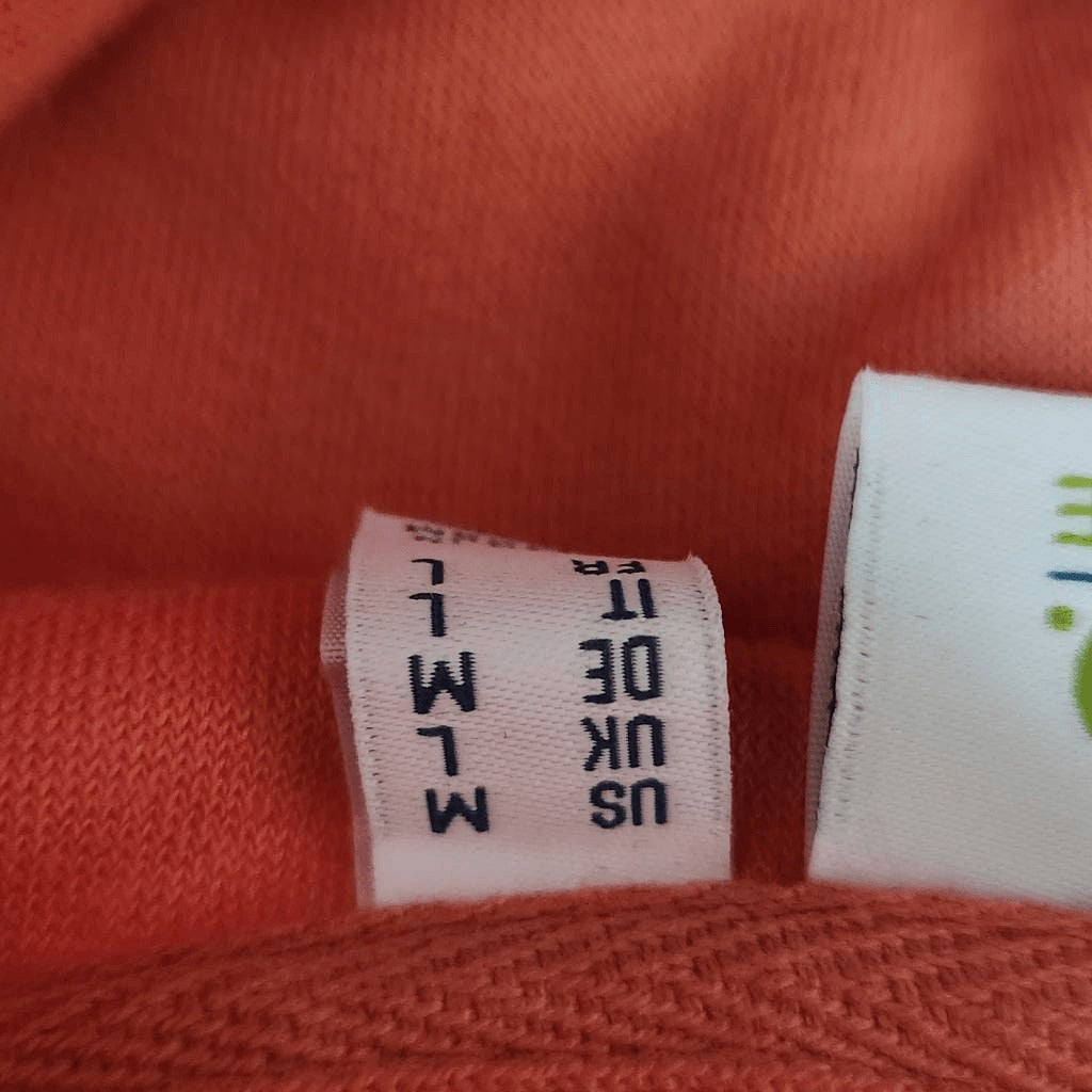 D&Co. Orange Half-Zip Top Size Medium Orange Knit Terry Cloth Pullover