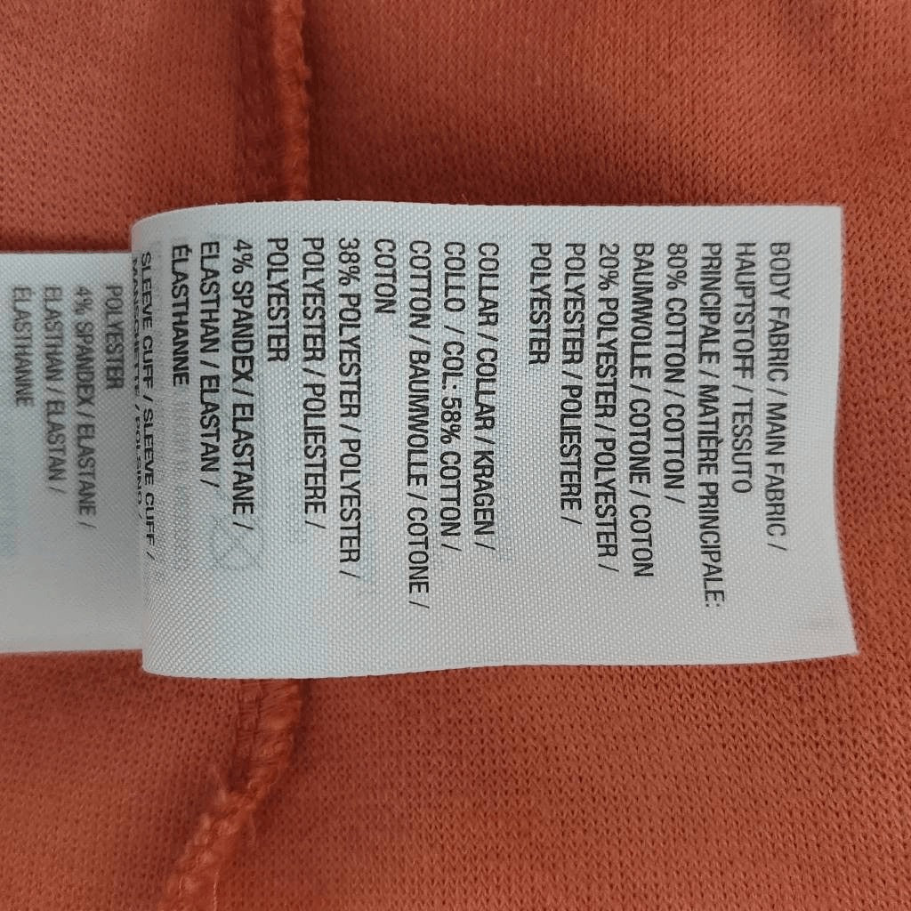 D&Co. Orange Half-Zip Top Size Medium Orange Knit Terry Cloth Pullover