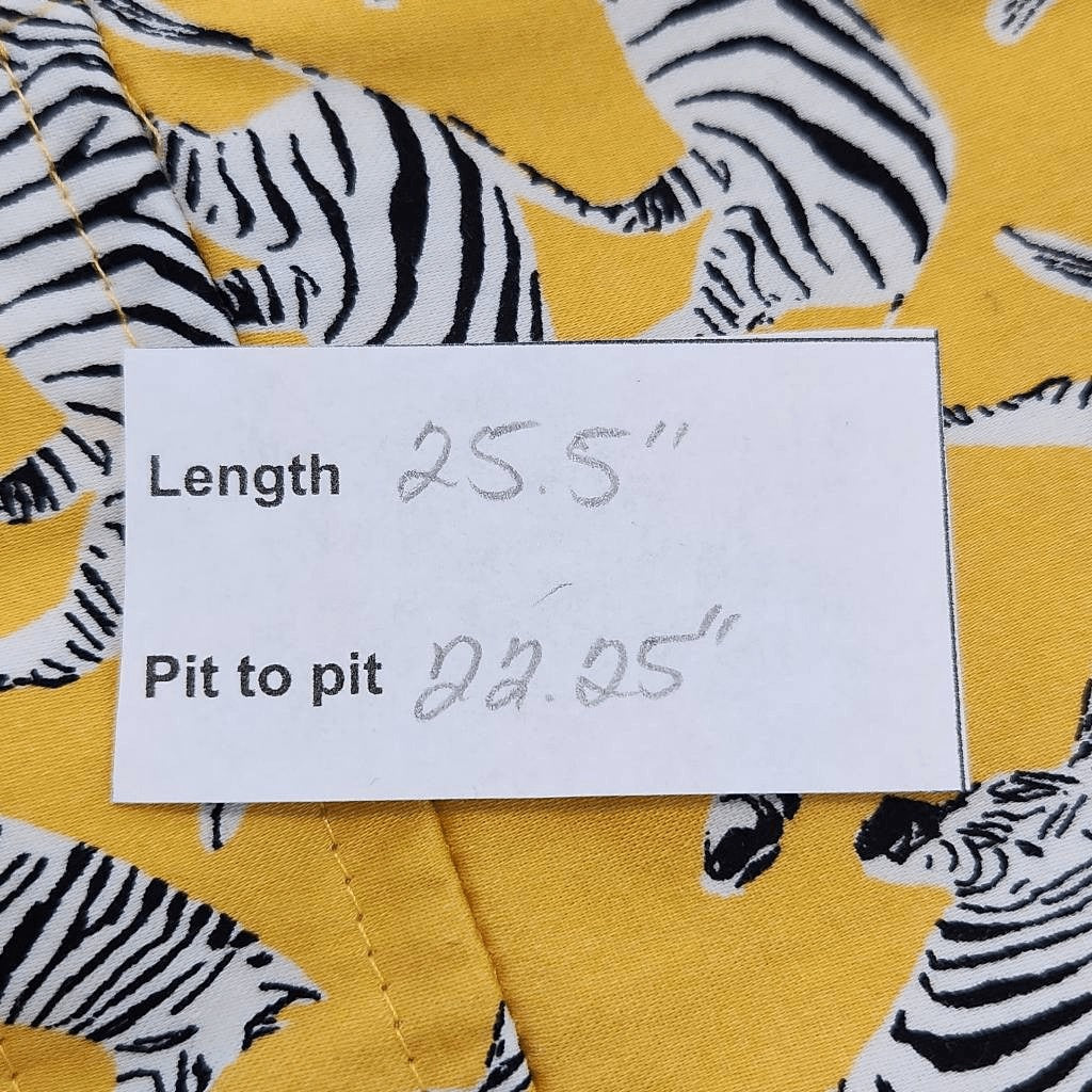 7th Avenue New York & Company Yellow Zebra Shirt Size XL Yellow Zebra Top