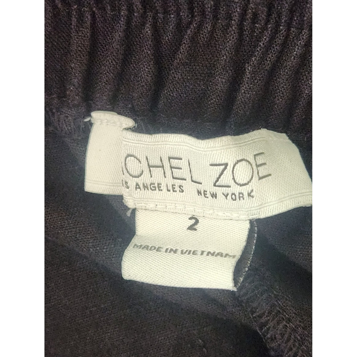 Rachel Zoe Black Linen Blend Cropped Cargo Pants Size 2