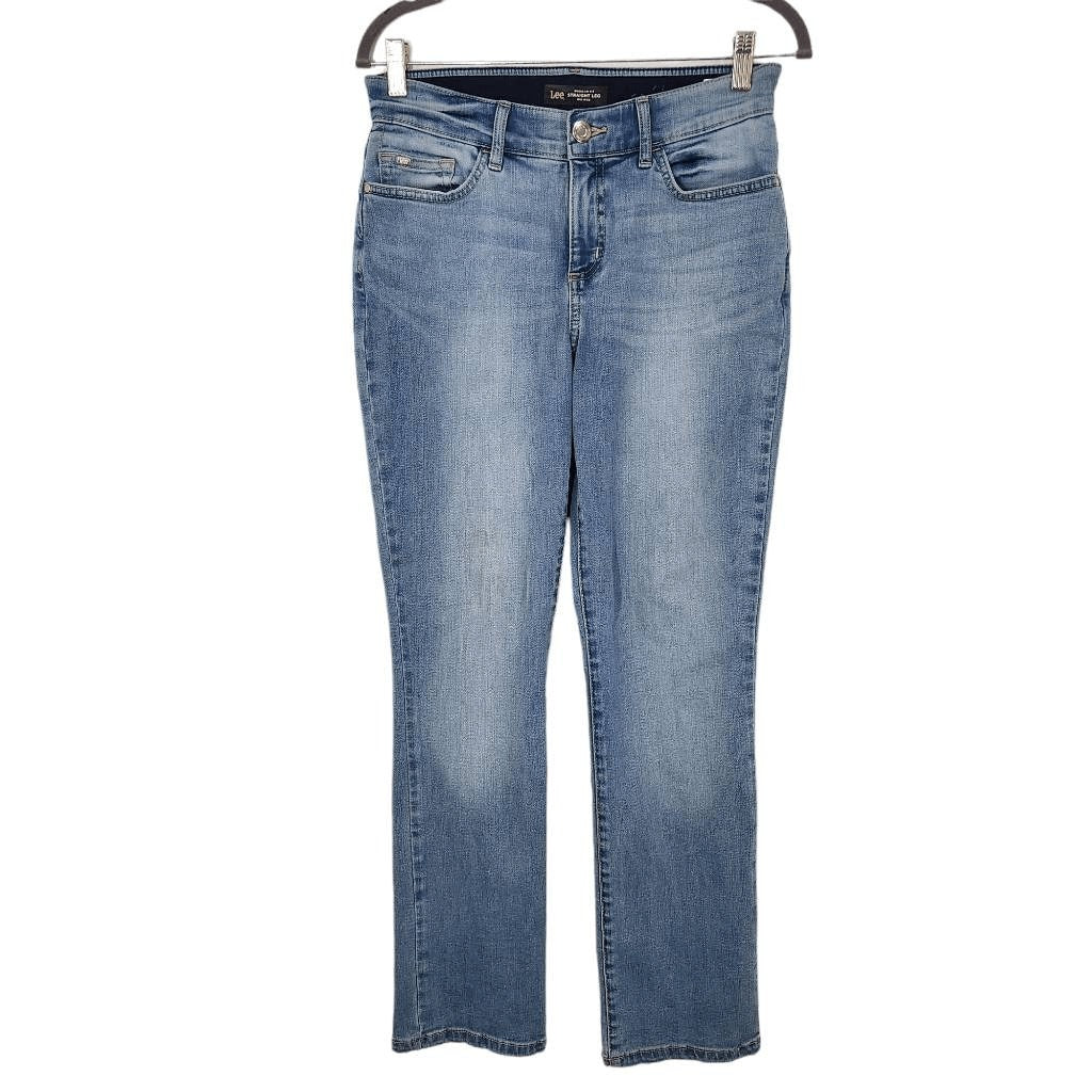 Lee Regular Fit Mid-Rise Straight Leg Jeans Size 6 Short Lee Button-Fly Denim