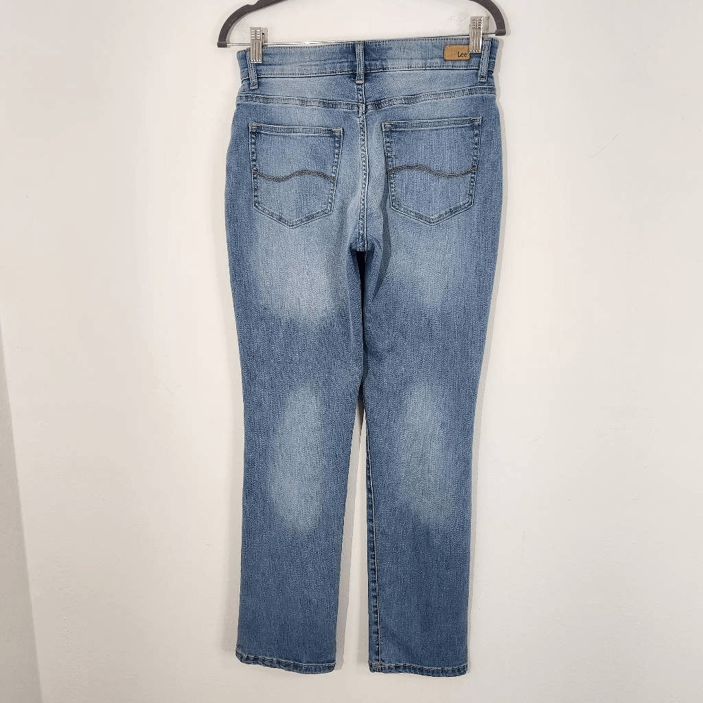 Lee Regular Fit Mid-Rise Straight Leg Jeans Size 6 Short Lee Button-Fly Denim