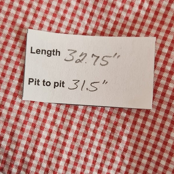 Roundtree & Yorke Men's Red Checkered Shirt Size 4XB Red Seersucker Shirt