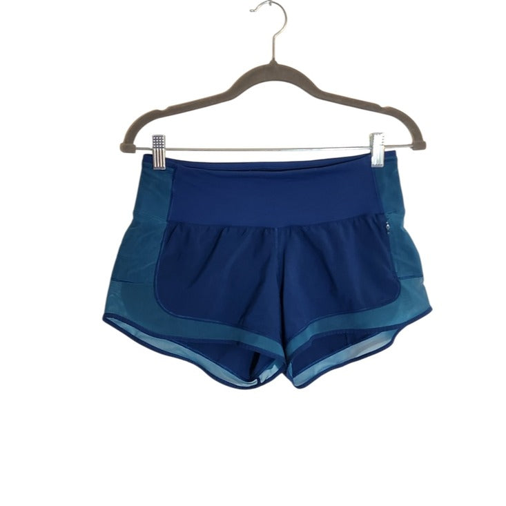 Lululemon Mind Over Miles Blue Shorts with Mesh Detail Size 4