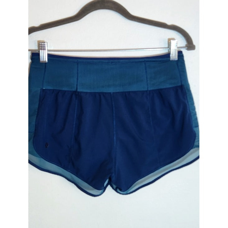 Lululemon Mind Over Miles Blue Shorts with Mesh Detail Size 4