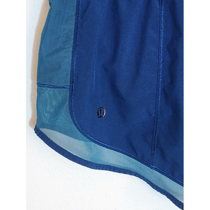 Lululemon Mind Over Miles Blue Shorts with Mesh Detail Size 4