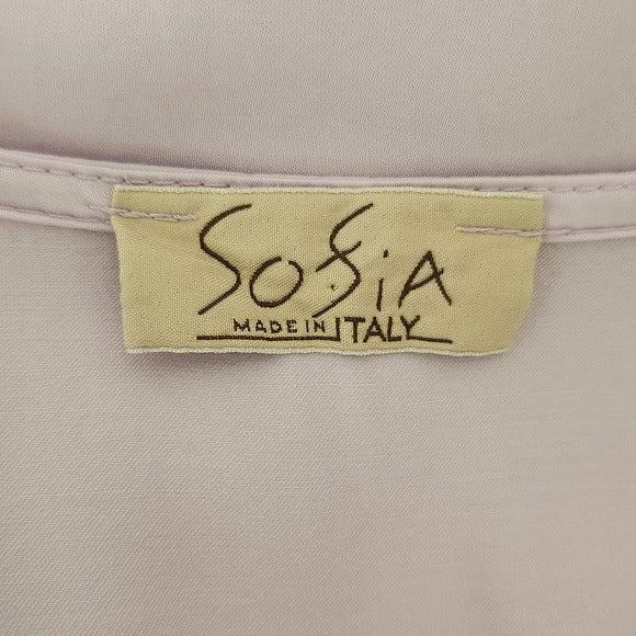 Sofia Light Purple Satin Tunic One Size Short Sleeve Purple Top