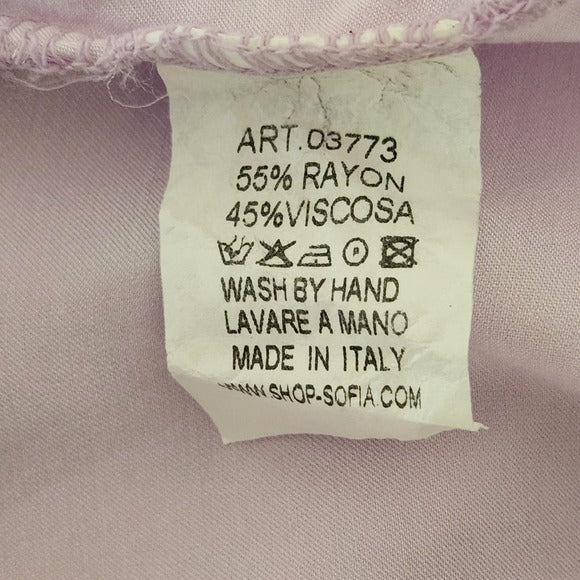Sofia Light Purple Satin Tunic One Size Short Sleeve Purple Top
