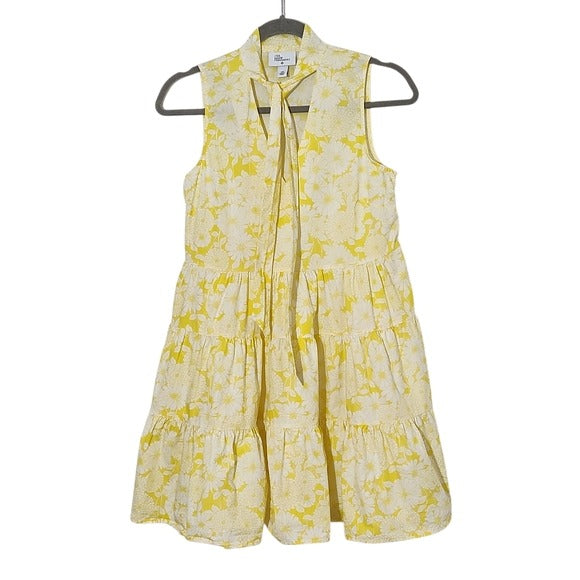 Lisa Marie Fernandez for Target Yellow Floral Tiered Mini Dress Size XXS