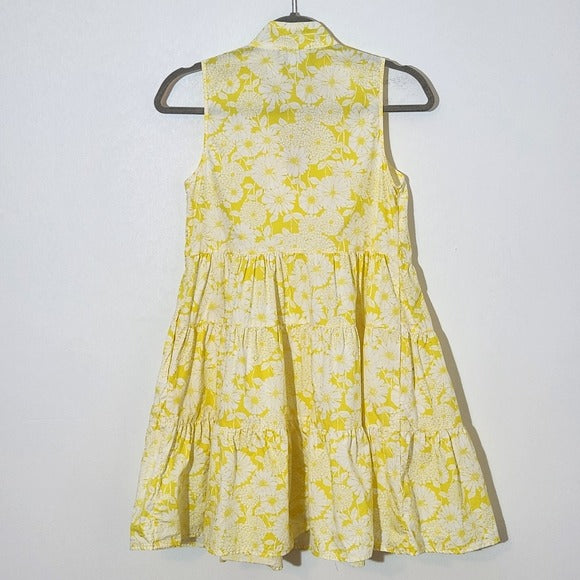 Lisa Marie Fernandez for Target Yellow Floral Tiered Mini Dress Size XXS