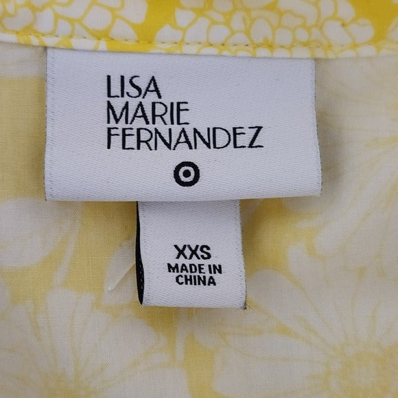 Lisa Marie Fernandez for Target Yellow Floral Tiered Mini Dress Size XXS