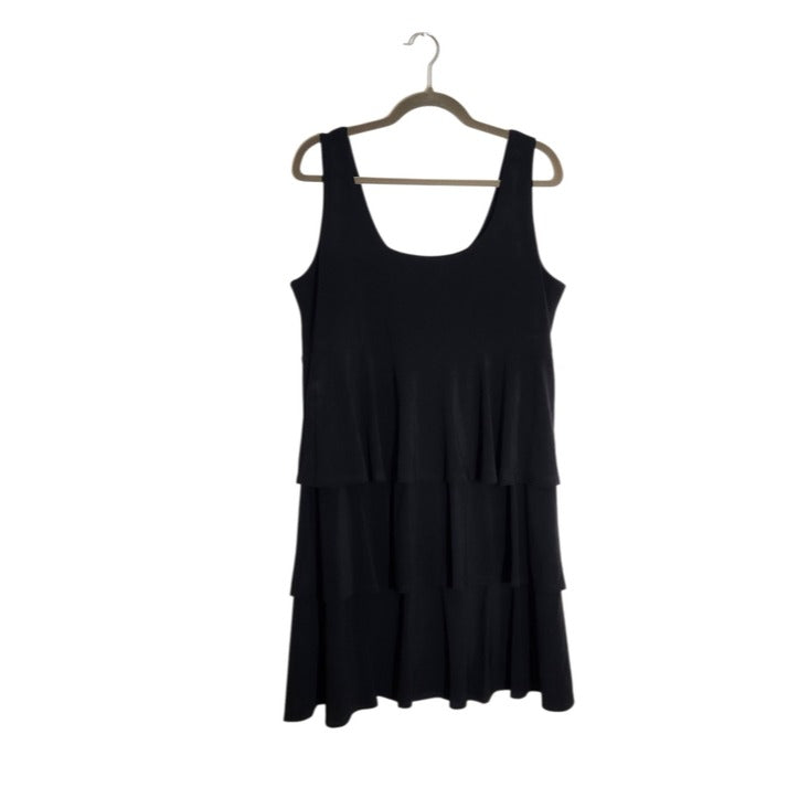 Tiana B Black Tiered Ruffle Tank Dress Size Large