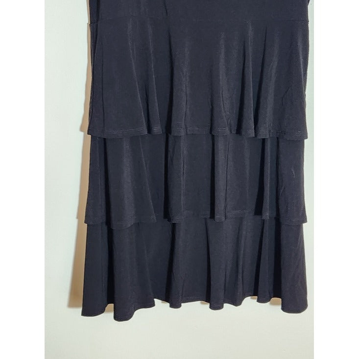 Tiana B Black Tiered Ruffle Tank Dress Size Large