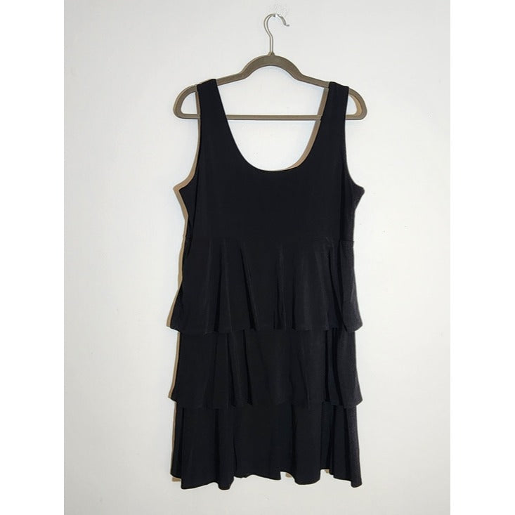 Tiana B Black Tiered Ruffle Tank Dress Size Large