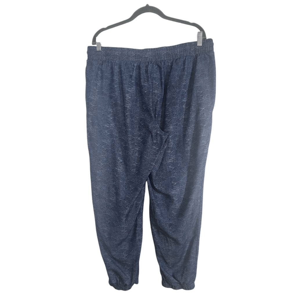 Robert Louis Blue Print Joggers Size XL Blue Cropped Jogger Pants