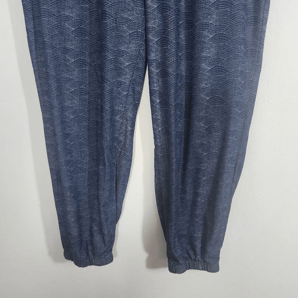 Robert Louis Blue Print Joggers Size XL Blue Cropped Jogger Pants