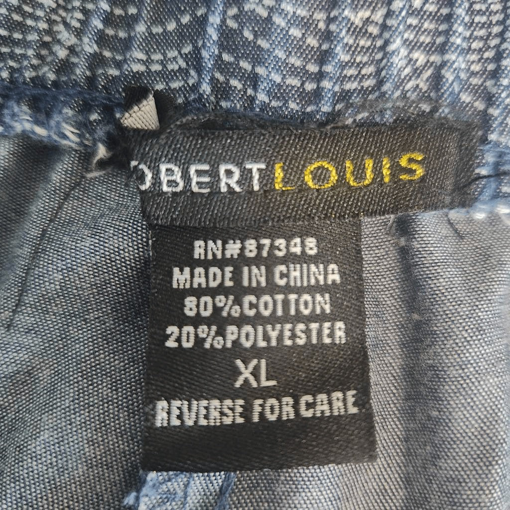Robert Louis Blue Print Joggers Size XL Blue Cropped Jogger Pants