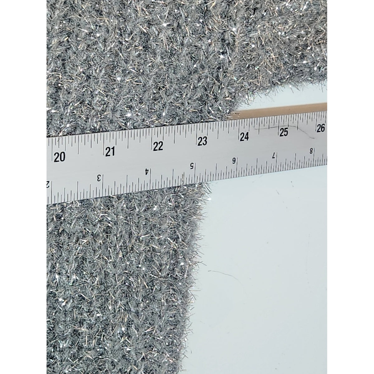 Emma + Asher Gray Metallic Silver Sparkly Cropped Turtleneck Sweater Size Medium