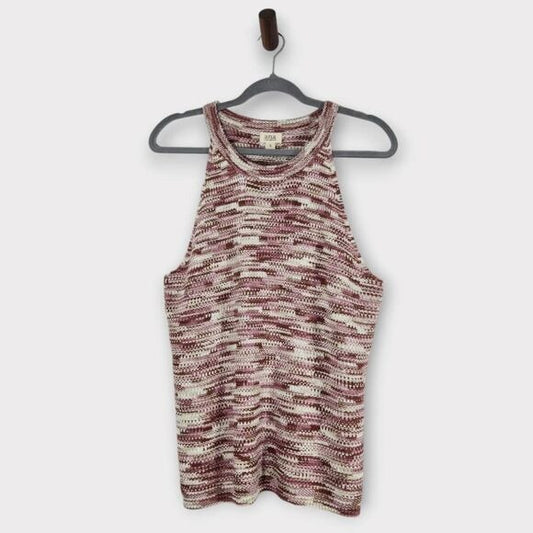 a.n.a Pink and Brown Sleeveless Knit Top Size XL NWOT Pink Halter Knit Top