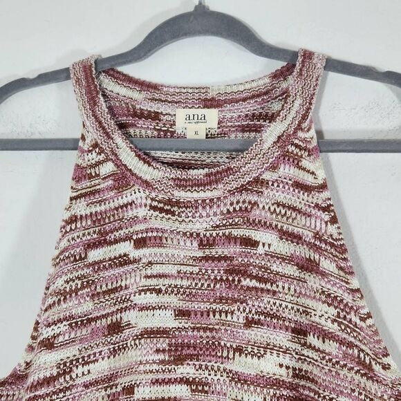 a.n.a Pink and Brown Sleeveless Knit Top Size XL NWOT Pink Halter Knit Top