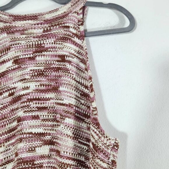 a.n.a Pink and Brown Sleeveless Knit Top Size XL NWOT Pink Halter Knit Top