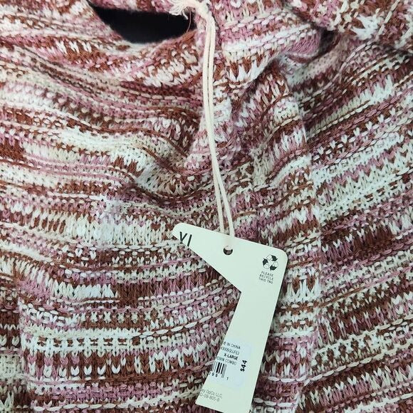 a.n.a Pink and Brown Sleeveless Knit Top Size XL NWOT Pink Halter Knit Top