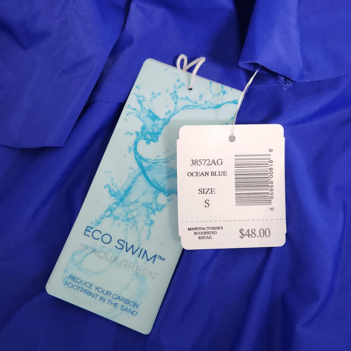 Eco Swim Blue Strapless Swim Cover-Up NWT Size Small Blue Swim Cover