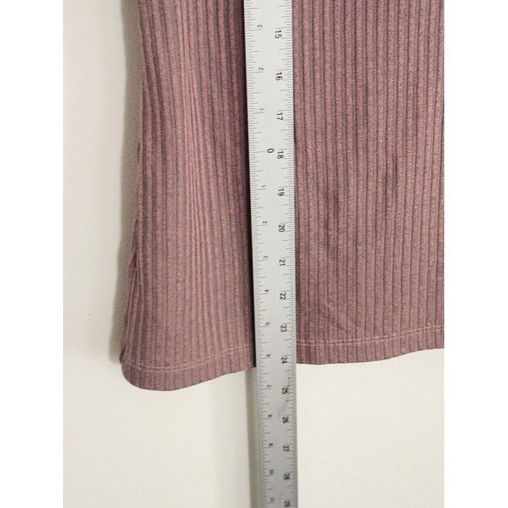 Jessica Simpson Pink and Gray Ribbed Ruffle Cap Sleeve Top Size Large