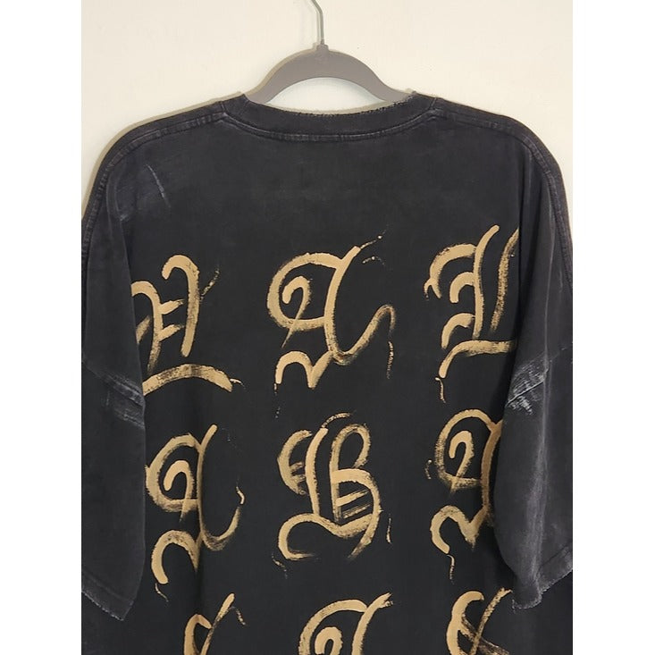 Valabasas Black Distressed Oversized T-Shirt Size Medium