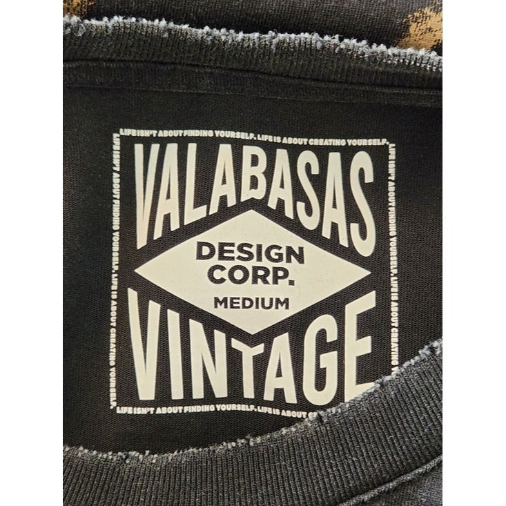 Valabasas Black Distressed Oversized T-Shirt Size Medium