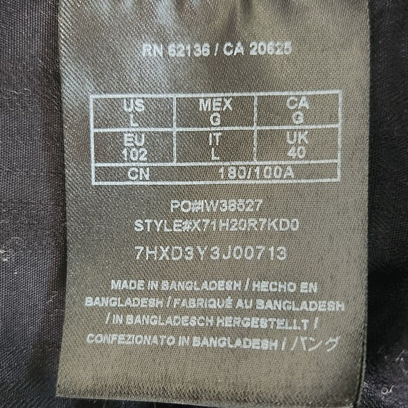 GUESS Men's Black Short Sleeve Shirt Size Large Snap-Front Black Shirt