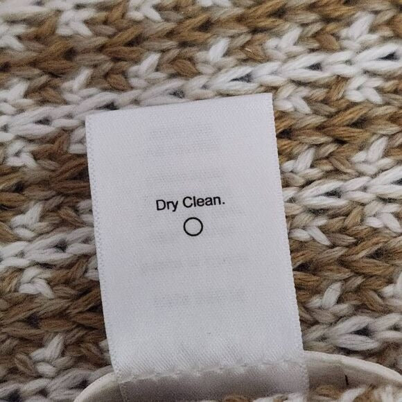 Coldwater Creek Brown and Cream Embellished Knit Scarf with Flower Accent