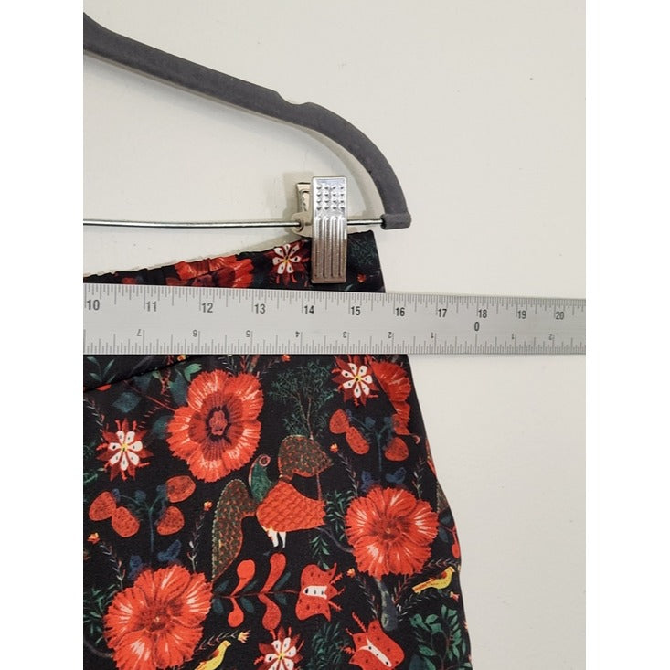 Philosophy Black and Red Floral Print Wide Leg Pants Size Large