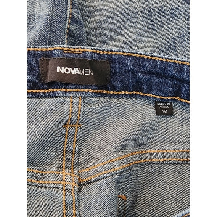 Nova Men Bootcut Skinny Jeans with Camouflage Sides Size 32
