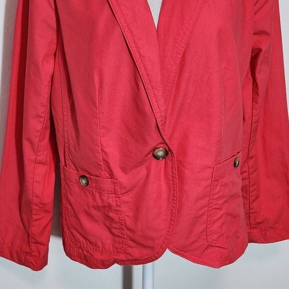 Liz Claiborne Coral Pink Blazer Size Large Petite Pink Blazer