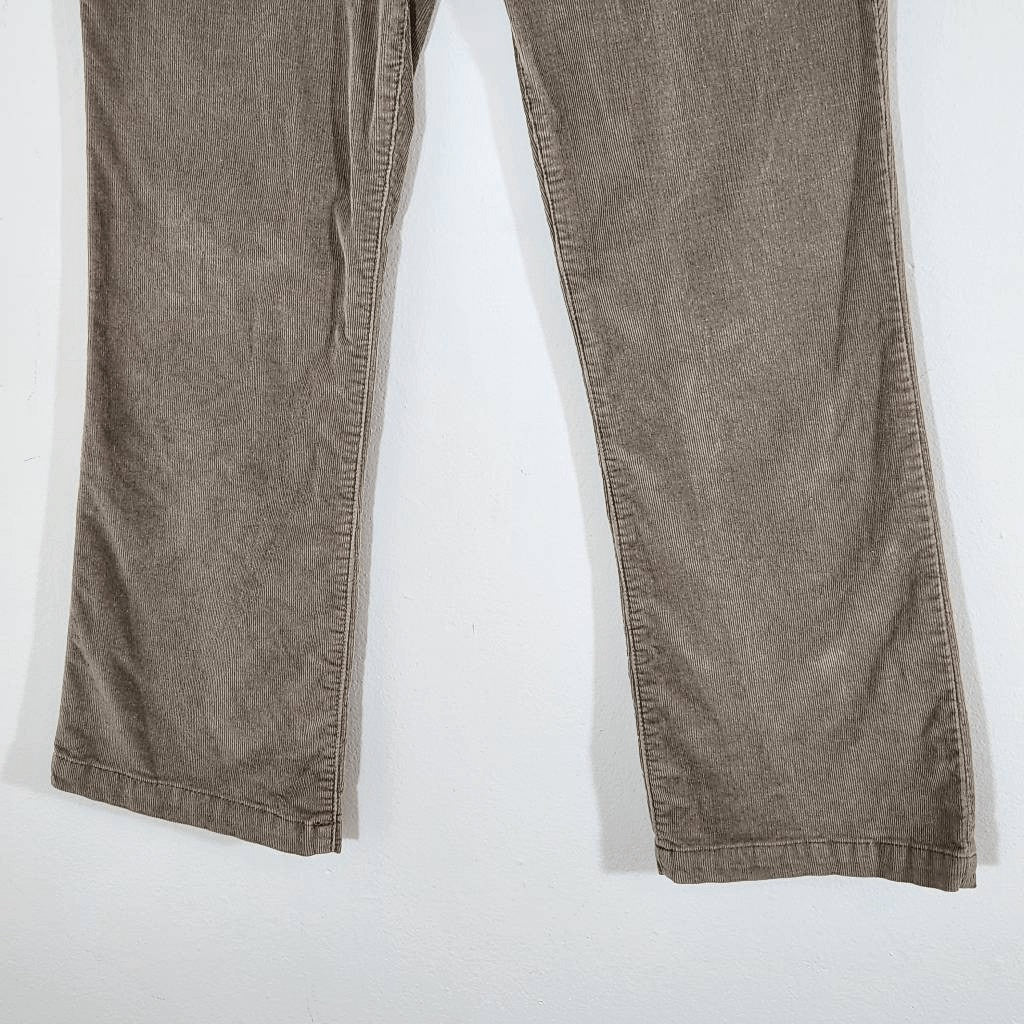 Liz Claiborne Taupe Brown Bootlegg Corduroy Pants Size 10 Petite Brown Corduroys