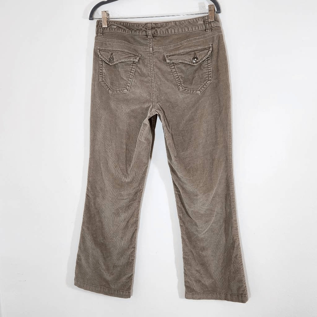 Liz Claiborne Taupe Brown Bootlegg Corduroy Pants Size 10 Petite Brown Corduroys