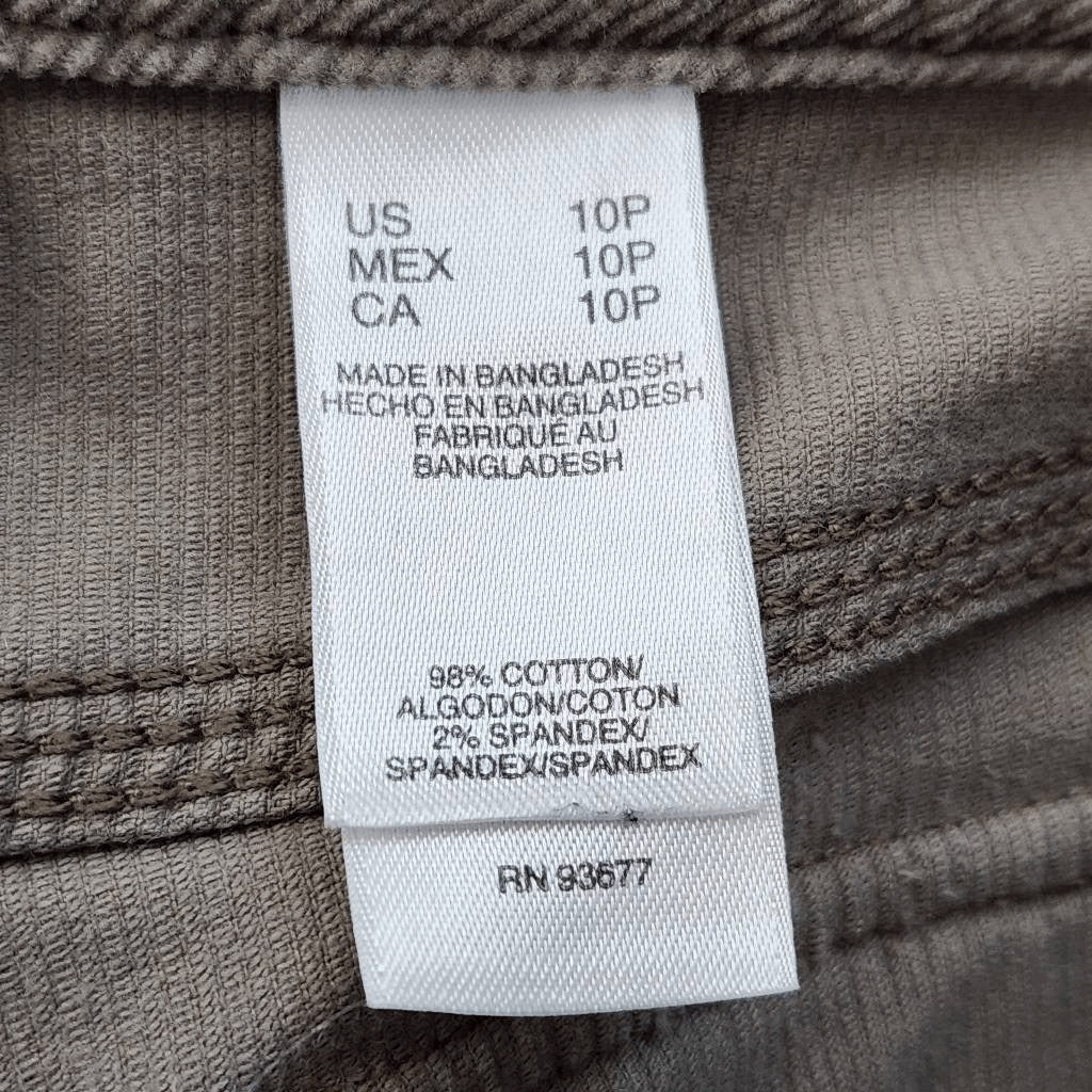 Liz Claiborne Taupe Brown Bootlegg Corduroy Pants Size 10 Petite Brown Corduroys
