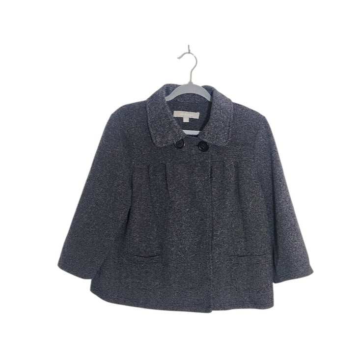 Croft & Barrow Black and Gray Textured Cropped Blazer Size Large