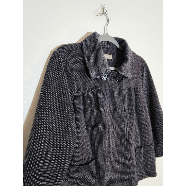 Croft & Barrow Black and Gray Textured Cropped Blazer Size Large
